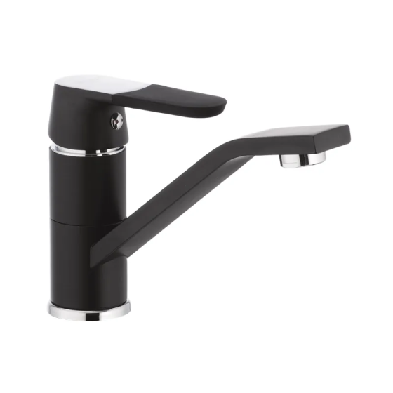 Смеситель для умывальника Mixxus Premium TIGER 555 с гайкой и изливом 15 см черный MI0568 Харьков