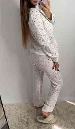 Женский комплект из натуральной ткани Сердечки, Белый, XS-S Харьков