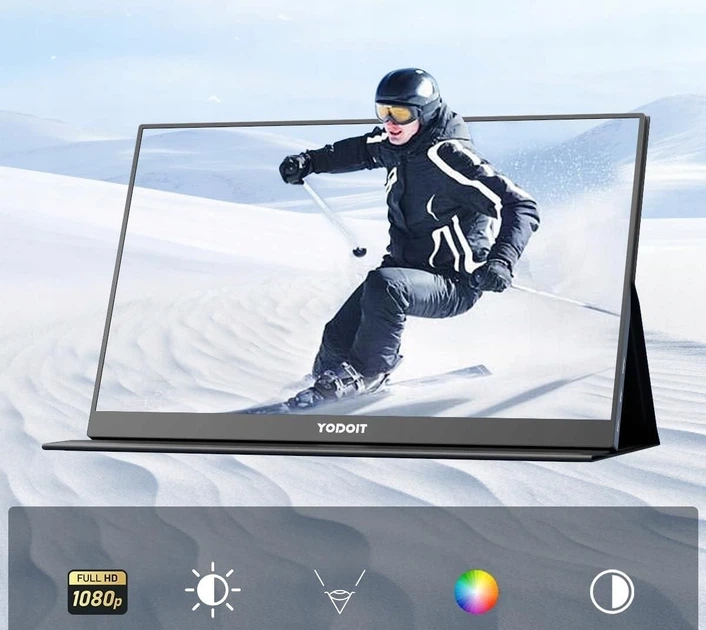 Портативний монітор Yodoit 15.6" 4K UHD IPS (3840x2160), Type-C, Mini HDMI, HDR, Smart Cover для MacBook, PC, PS5/Xbox Київ - фото 7