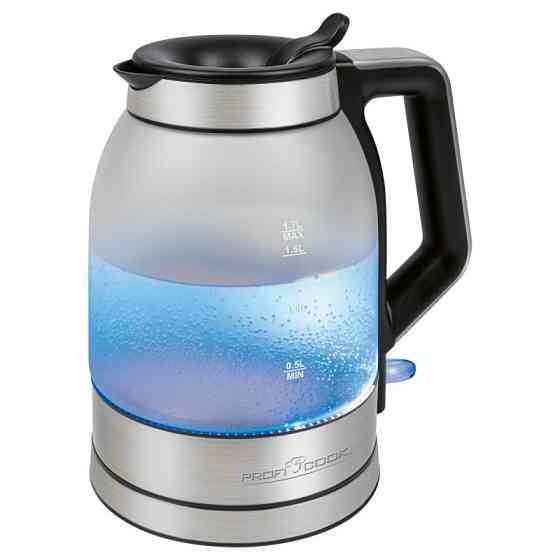Електричний чайник скляний 1.7 літрів з підсвічуванням Profi Cook PC-WKS (1215) 2200 Вт Нововолинськ