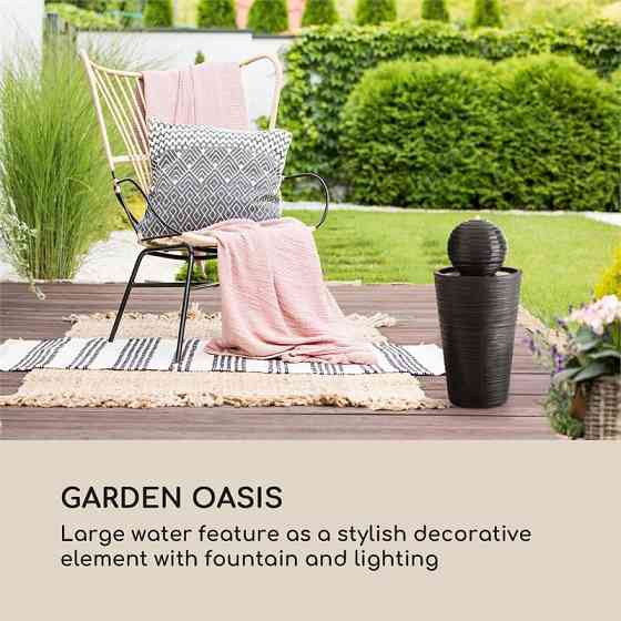 Солнечный фонтан Liquitorre 200 л/ч, солнечная панель, батарея 2 Вт, светодиод, полирезина, 27,5 x 56 x 27,5 Ровно