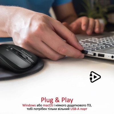 Мышка Promate Contour Wireless Black (contour.black) Винница - изображение 5