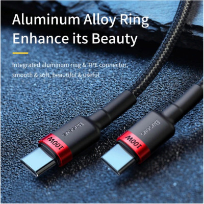 Дата кабель USB-C to USB-C 2.0m 100W 5A black-grey Baseus (CATKLF-ALG1) Винница - изображение 2
