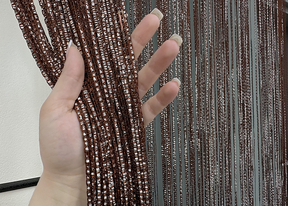 Шторы-нити Rovi Premium с люрексом Коричневый 300х300см 1 шт (61-115) Киев - изображение 5