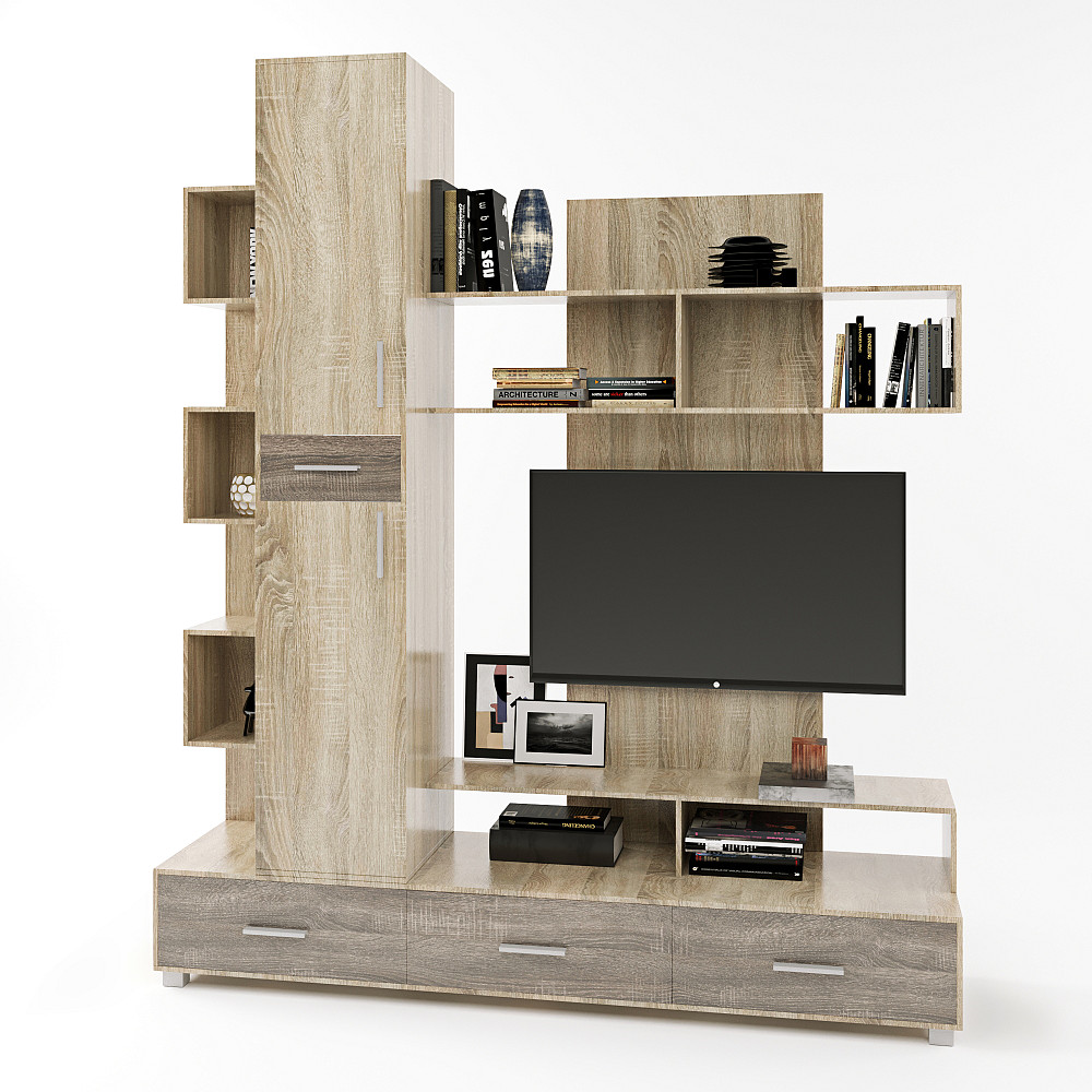 Стенка для гостиной Эверест Бриз сонома + трюфель (DTM-2249) Днепр - изображение 2