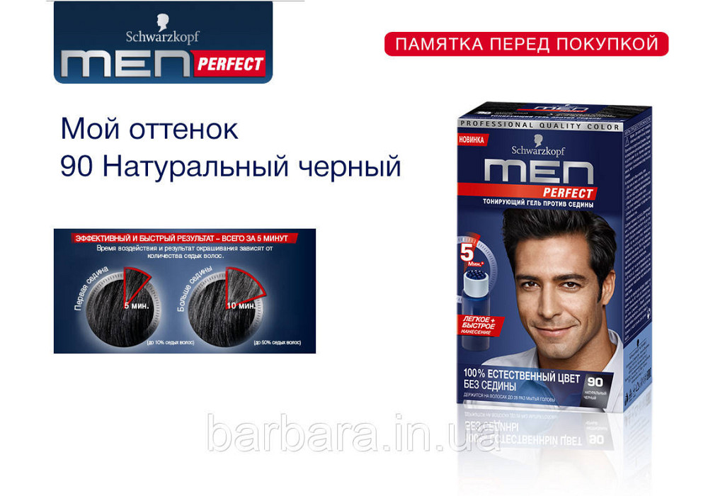 90 Тонуючий чоловічий гель Schwarzkopf Men Perfect №90 чорний Київ - фото 4