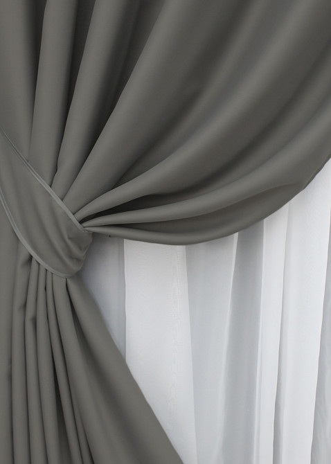 Комплект штор на люверсах VR-Textil Midnight № 1228ш 150х270 см 2 шт Сірий (37-0137) Київ - фото 4