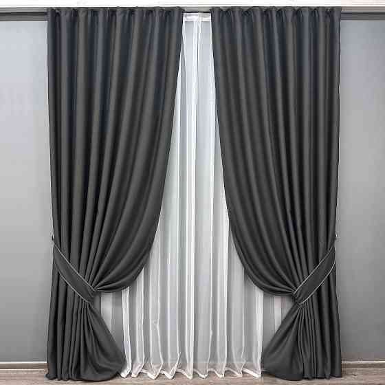 Комплект готовых штор VR-Textil Bagema Rvs № 1894ш Графитовый 200х270 см 2 шт (32-270) Киев