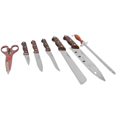 Набір ножів Rainbow 7 предметів на підставці кольорові ручки MR-1406 Maestro Житомир - фото 4