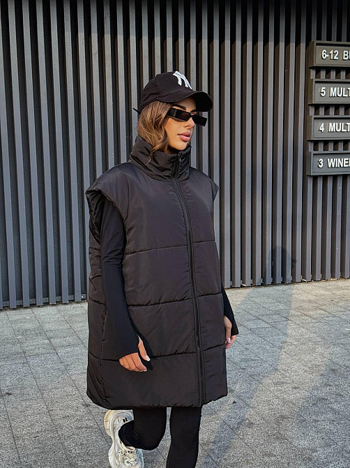 Жіноча стильна оверсайз-дута жилетка плащьовка Еммі Одеса - фото 1