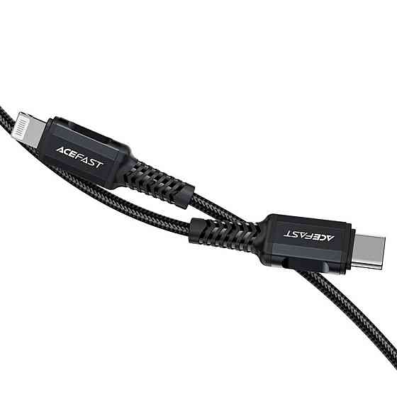 Кабель ACEFAST C4-01 Type-C to iP 3A, 30W, 1.8m, nylon, zinc connectors, Black Киев