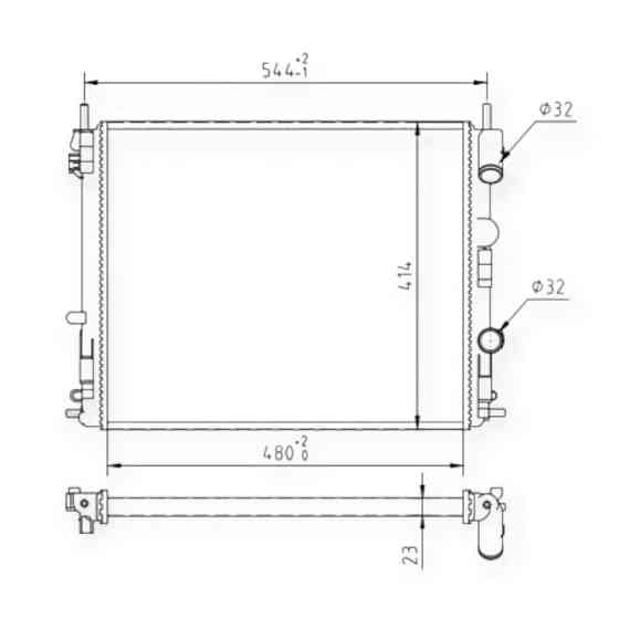 Радіатор двигуна Рено Clio II 1.9D 99 - охолодження Мукачево