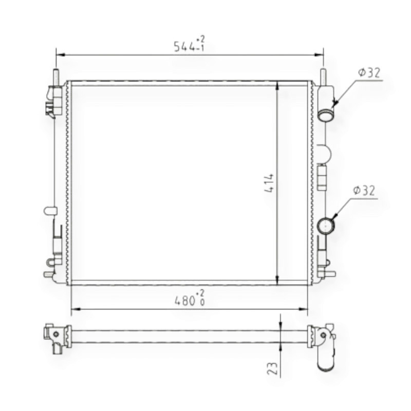 Радіатор двигуна Рено Clio II 1.9D 99 - охолодження Мукачево - фото 1