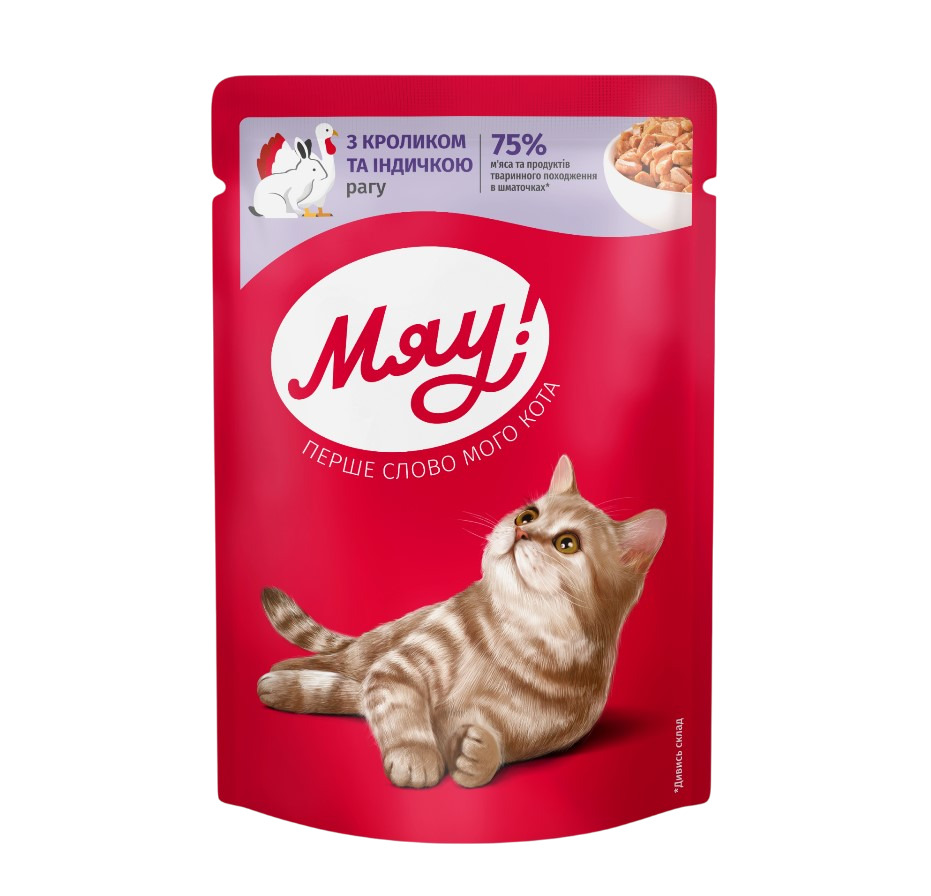 Влажный корм Мяу! для взрослых кошек 