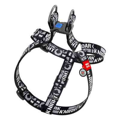 Шлей для собак WAUDOG Nylon с QR паспортом "Темный рыцарь" пластиковый фастекс XL (324-2011) Винница