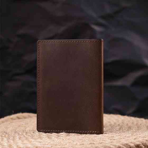 Добротная обложка на военный билет из винтажной кожи Слава ЗСУ GRANDE PELLE 16751 Коричневая Киев