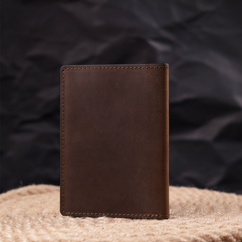 Добротна обкладинка на військовий квиток із вінтажної шкіри Слава ЗСУ GRANDE PELLE 16751 Коричнева Київ - фото 2