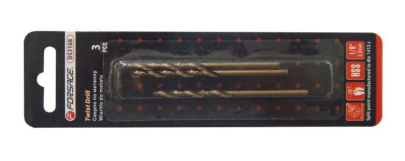 Сверло по металлу 3.6мм HSS+Co(3шт), в блистере Forsage F-DS3964 Одесса - изображение 1