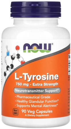 Тирозин Now Foods Tyrosine 750mg 90 раст капс Киев