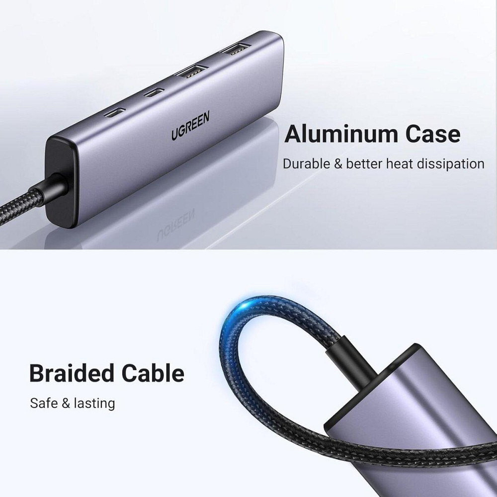 Хаб адаптер перехідник UGREEN 4-Port USB-C Hub UGR-15395 Одеса - фото 8