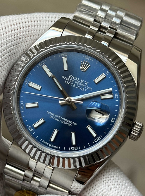 Швейцарские часы Rolex Datejust Silver-Blue. Киев - изображение 7