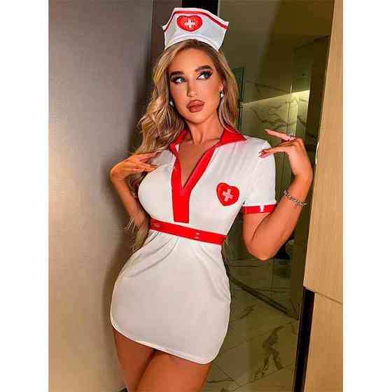 Костюм медсестрички жіночий для дорослих рольових ігор M/L Білий Вінниця