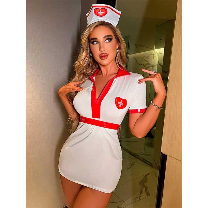 Костюм медсестрички жіночий для дорослих рольових ігор M/L Білий Вінниця - фото 5