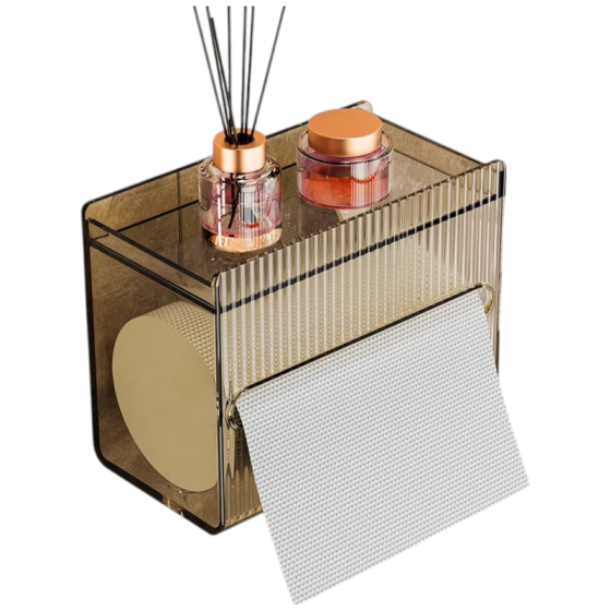 Держатель для салфеток, акриловый диспенсер для бумажных полотенец, 17.5x9x13.5см, коричневый цвет Каменец-Подольский