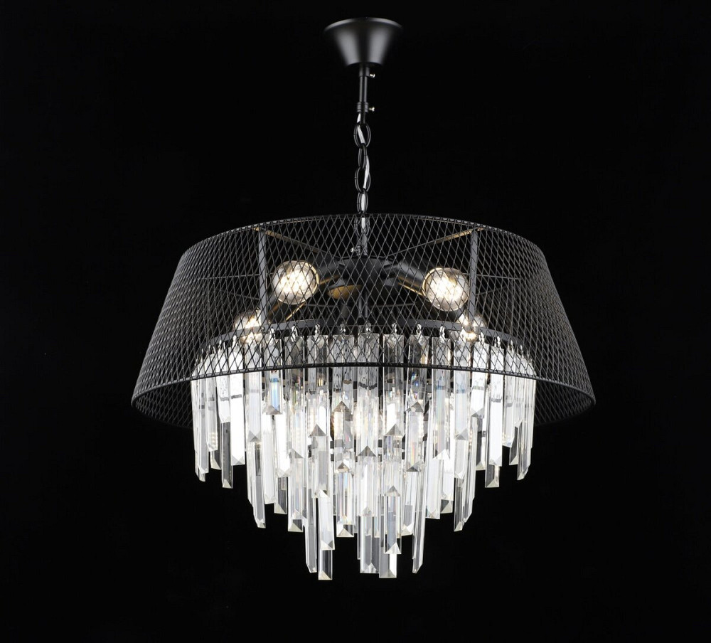 Люстра кришталева підвісна в стилі лофт Sirius B S2452/6 BK Коломия - фото 2