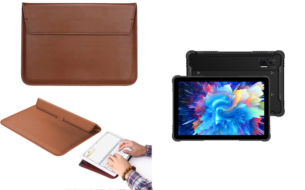 Чохол-конверт VitoCase для Doogee R08, з функцією підставки для планшета Чорний Коричневий Київ - фото 1