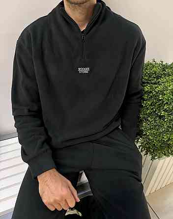 Мужской теплый костюм двойка из двухстороннего плотного флиса Черный, 46/50 Одесса