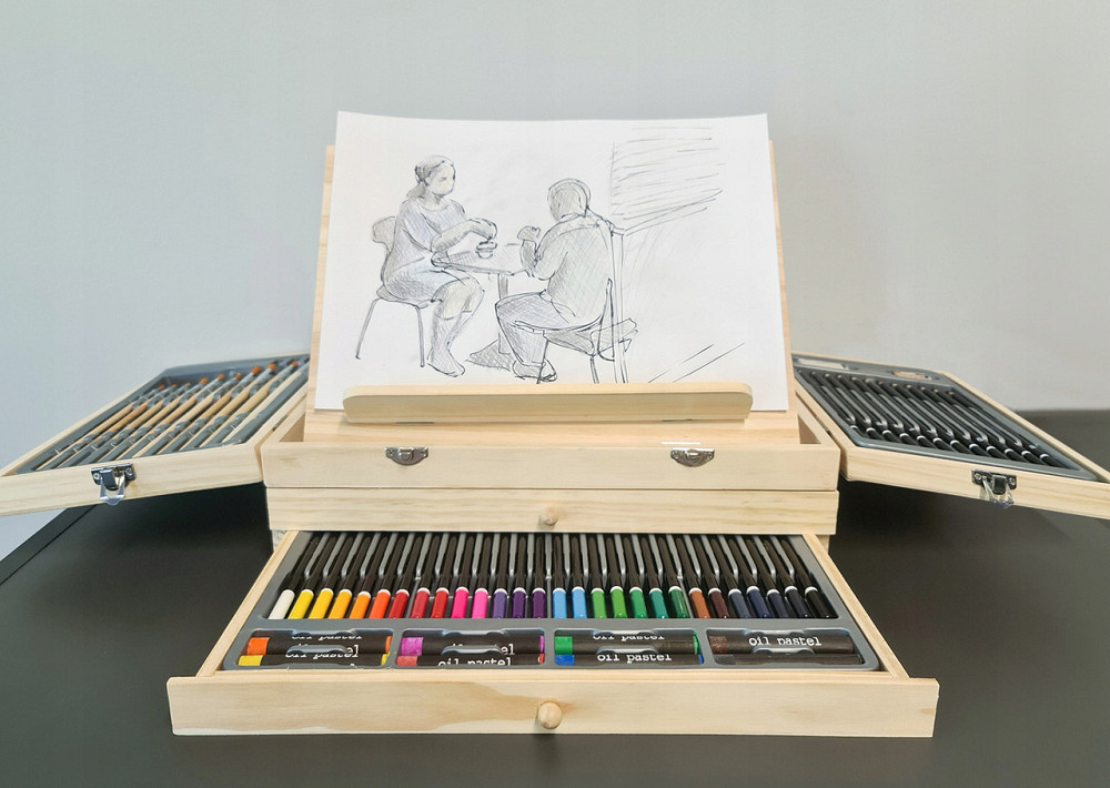 Набір для малювання 83 елементів у дерев'яній валізі Maaleo (19179) Нововолинськ - фото 10