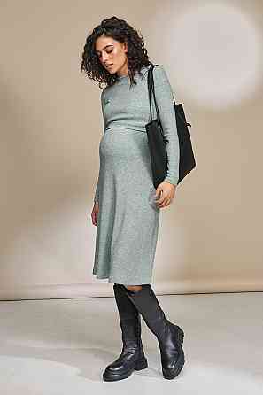 Сукня для вагітних та годуючих з теплого трикотажу в рубчик Annie S Юла мама Оливка Кривий Ріг