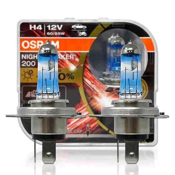 Комплект галогенових ламп OSRAM H4 64193NB200-HCB Night Breaker +200% 60/55W 12V P43T (2 шт) Харків