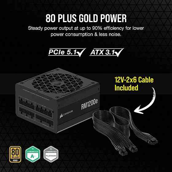 Блок живлення Corsair RM1200e PCIE5 1200W (CP-9020258-EU) ( 27918 ) Харків