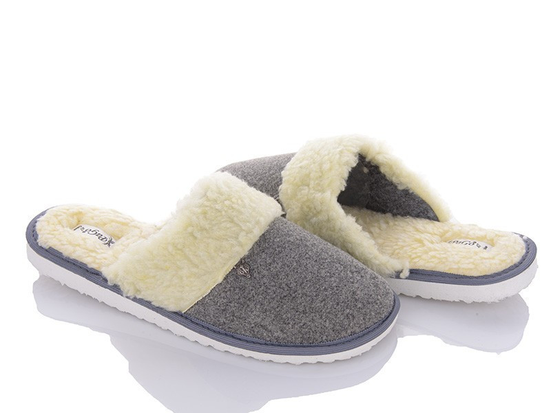 Хатні капці чоловічі закриті з теплою устілкою з овчини PaGo "Вовк "сірі 48 Одеса - фото 3