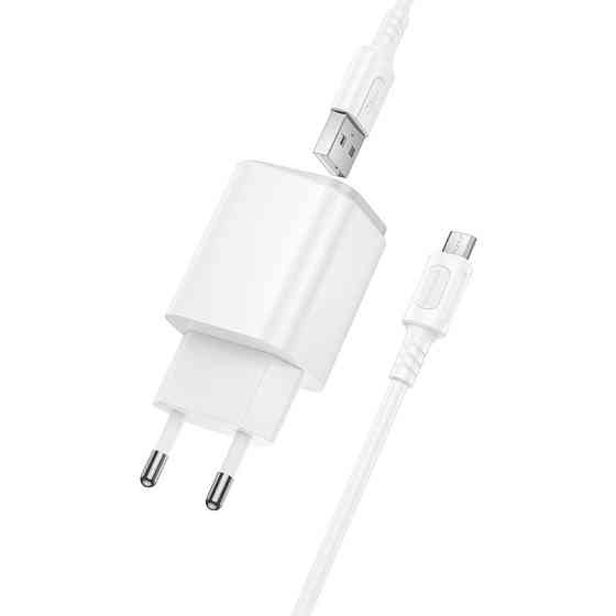 Мережевий зарядний пристрій з кабелем BOROFONE BAS82A Star single port QC3.0 charger set (Micro) (EU) White Одеса