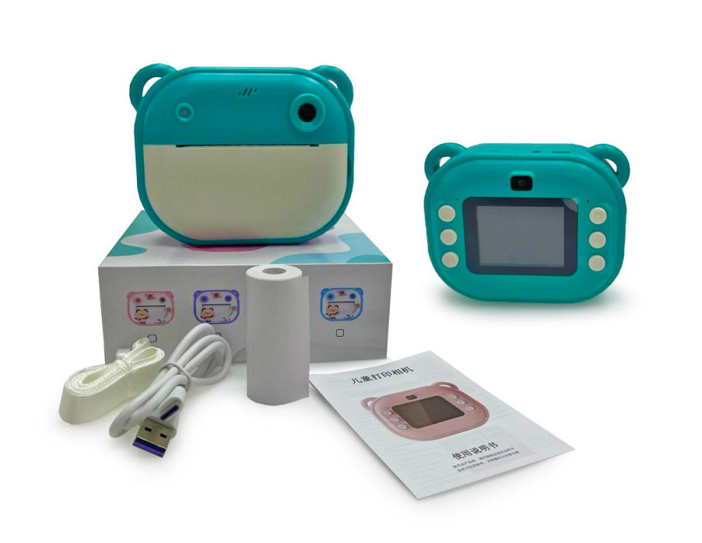 Дитячий бірюзовий фотоапарат з моментальною печаткою - Знімай, друкуй та радуйся! Одеса - фото 1