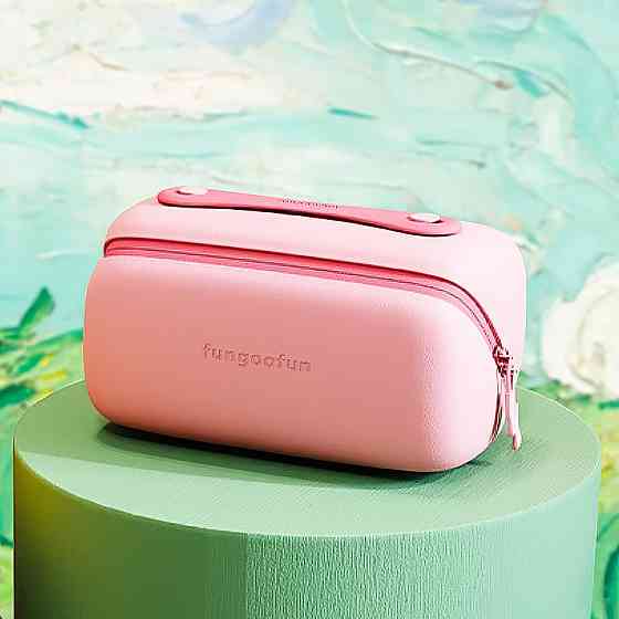 Косметичка силіконова, дорожня Fungoofun для аксесуарів у ванну і душ, водонепроникна на блискавці, рожева Кам'янець-Подільський