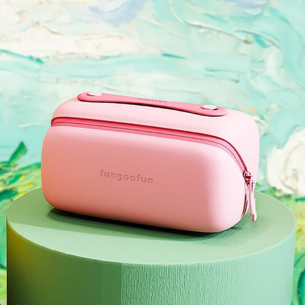 Косметичка силіконова, дорожня Fungoofun для аксесуарів у ванну і душ, водонепроникна на блискавці, рожева Кам'янець-Подільський - фото 5