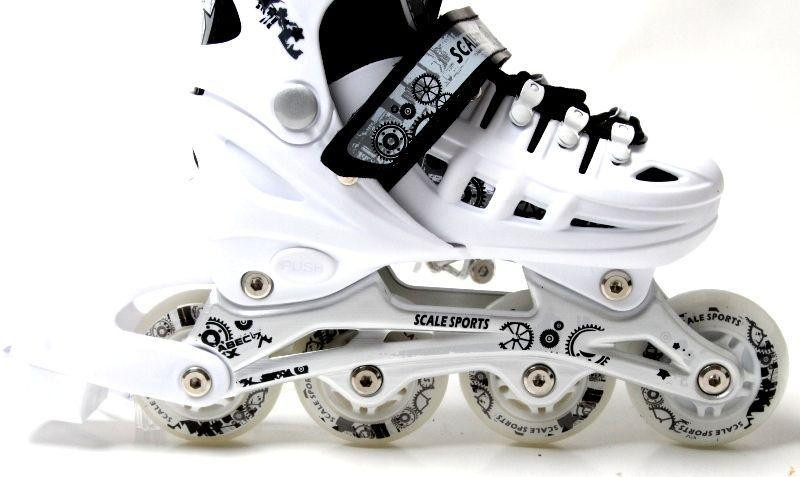 Детские ролики с мягкими полиуретановыми колесами Scale Sports. Белый цвет. Размер 34-38 Одесса - изображение 4