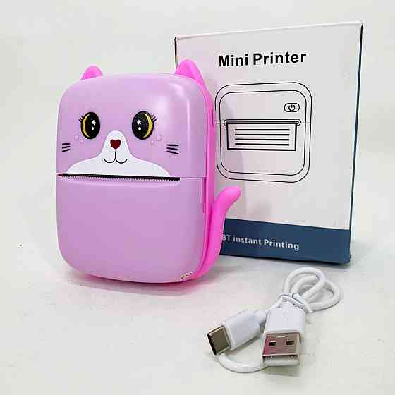 Портативний дитячий термопринтер з Bluetooth A8 Cat міні принтер для телефону Pink SA-43 Івано-Франківськ