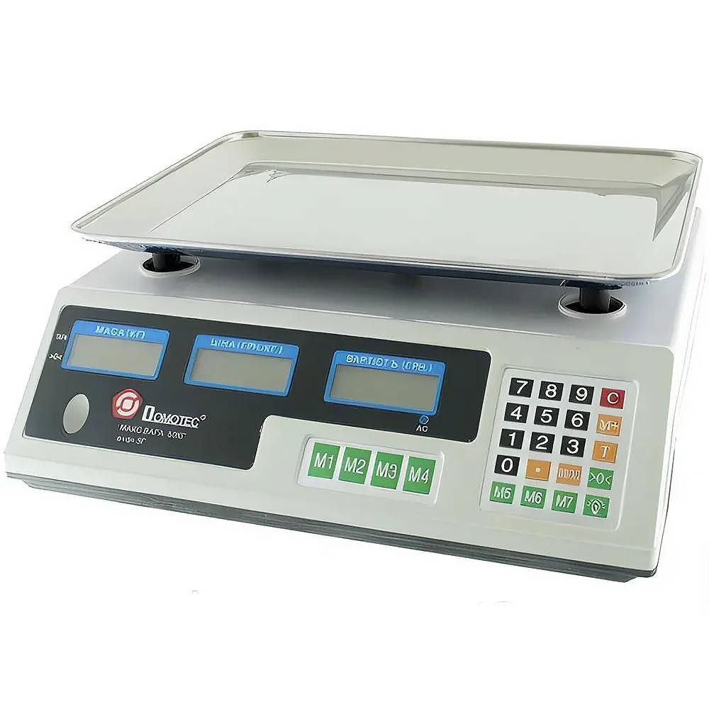 Торговые электронные весы до 50кг Domotec MS 228 / Аккумуляторные весы с дисплеем и платформой Киев - изображение 4
