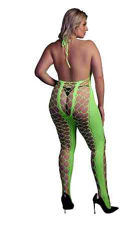 Бодістокінг - Ouch! Bodystocking With Halterneck Green, XL/4XL Sex Aura Київ
