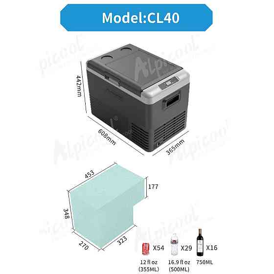 Компрессорный автохолодильник Alpicool CL40G (37 литров). До -20℃, (12, 24, 220 вольт) Киев