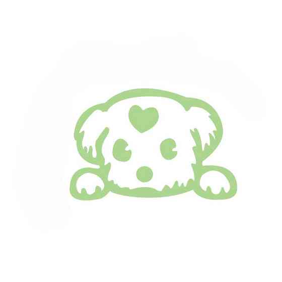 Люмінесцентна наклейка Собака з сердечком 12 на 9 см салатовий Київ