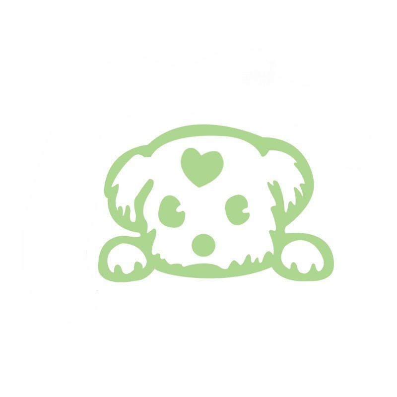 Люмінесцентна наклейка Собака з сердечком 12 на 9 см салатовий Київ - фото 3