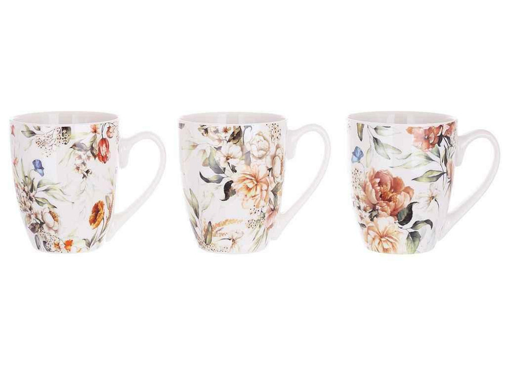 Чашка 425мл порцелянова Floral, 3 дизайни ТМ BONADI Київ - фото 1