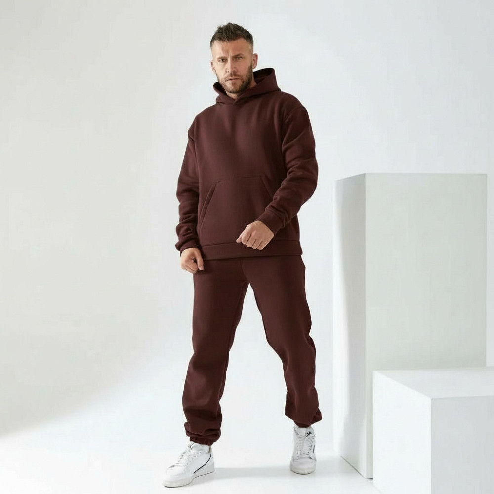 Чоловічий спортивний теплий костюм на флісі Коричневий 50/52 Харків - фото 3