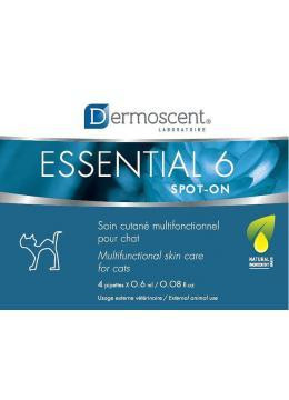 Средство по уходу за кожей и шестью кошек Dermoscent Essential 6 spot-on (синий) 4х0.6 мл срок до 01.27 Винница - изображение 1